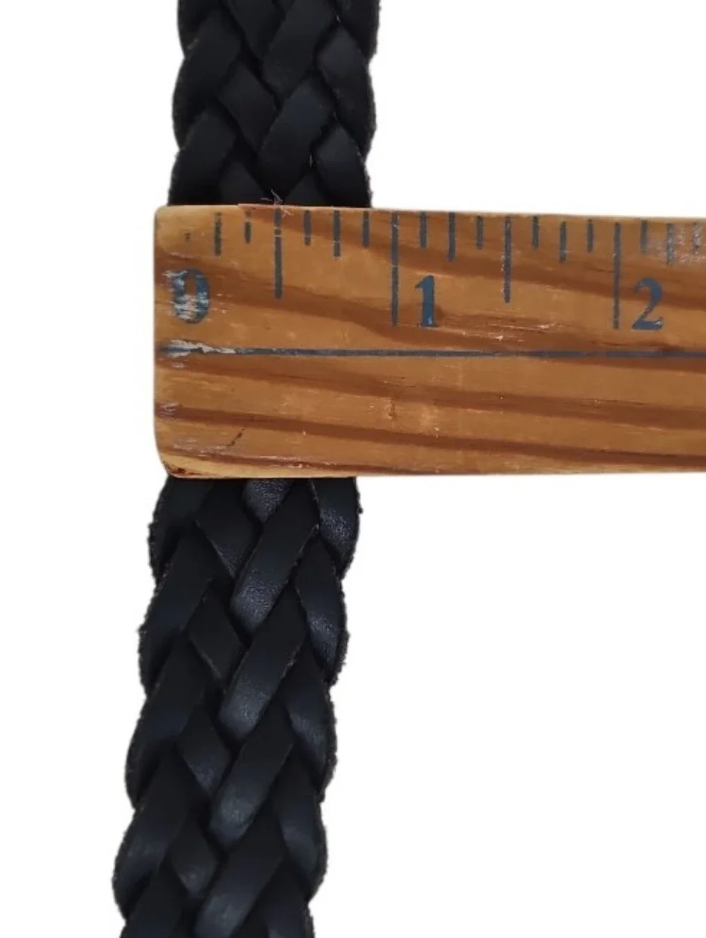 Vintage Capezio Braided Leather Belt Navy Blue Argentina Woven M L Boho Classic